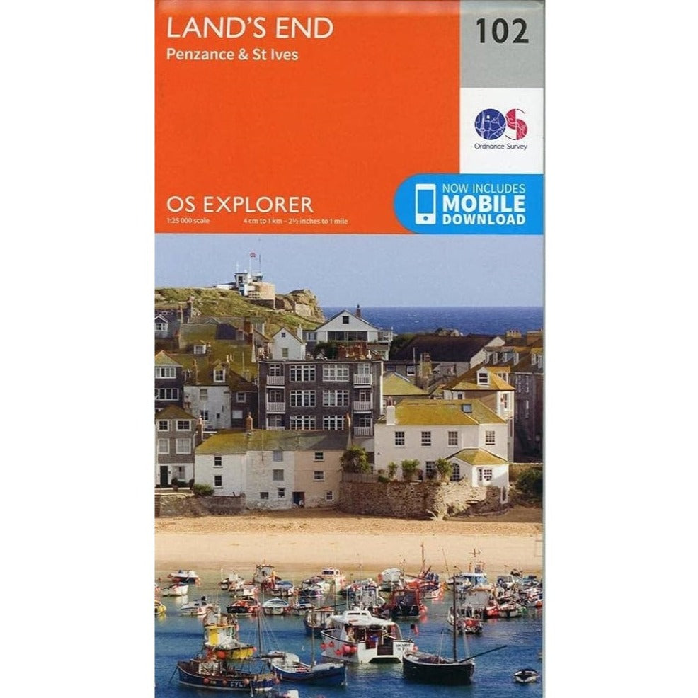 Lands End, Penzance & St Ives Map - 102