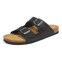 Plakton Seth Malaga Men's Waxy Leather Sandal - Black