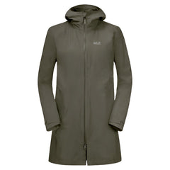 Jack Wolfskin JWP Pack & Go Long Women's Coat - Grape Leaf-Waterproof Jackets for Women-Outback Trading