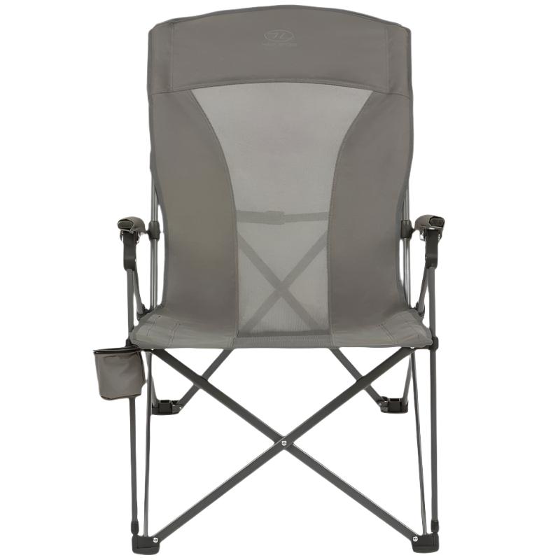 Highlander Balvenie Reclining Camping Chair - Charcoal-Camping Chairs-Outback Trading