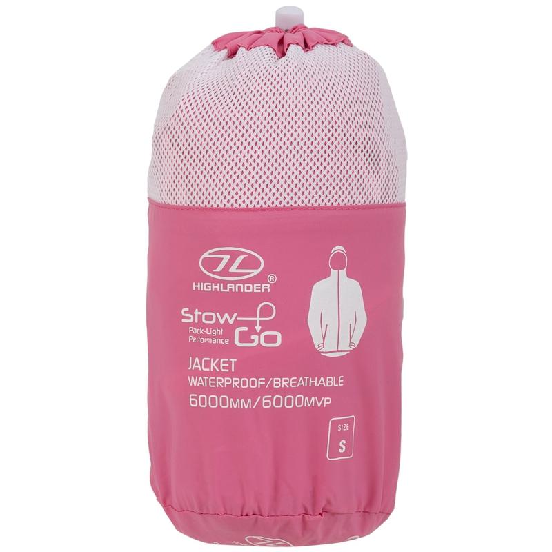 Highlander Stow & Go Women's Waterproof Pack-Away Jacket - Pink-Waterproof Jackets-Outback Trading