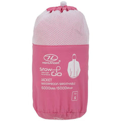 Highlander Stow & Go Women's Waterproof Pack-Away Jacket - Pink-Waterproof Jackets-Outback Trading