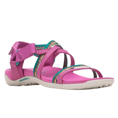 Merrell Terran Lattice 3 Women's Leather Upper Walking Sandals - Fuchsia.1
