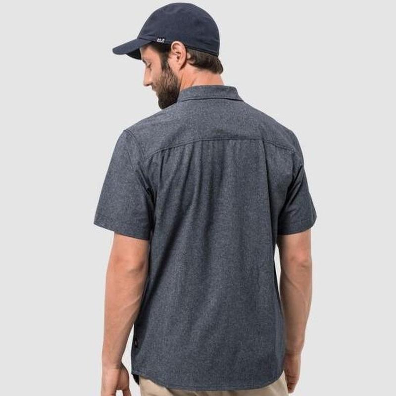 Jack Wolfskin Barrel Stretch Men's Shirt - Night Blue-Shirts & Blouses-Outback Trading