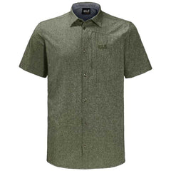 Jack Wolfskin Barrel Stretch Men's Shirt - Woodland Green-Shirts & Blouses-Outback Trading
