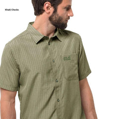 Jack Wolfskin El Dorado Shirt Mens - Khaki Checks-Shirts-Outback Trading