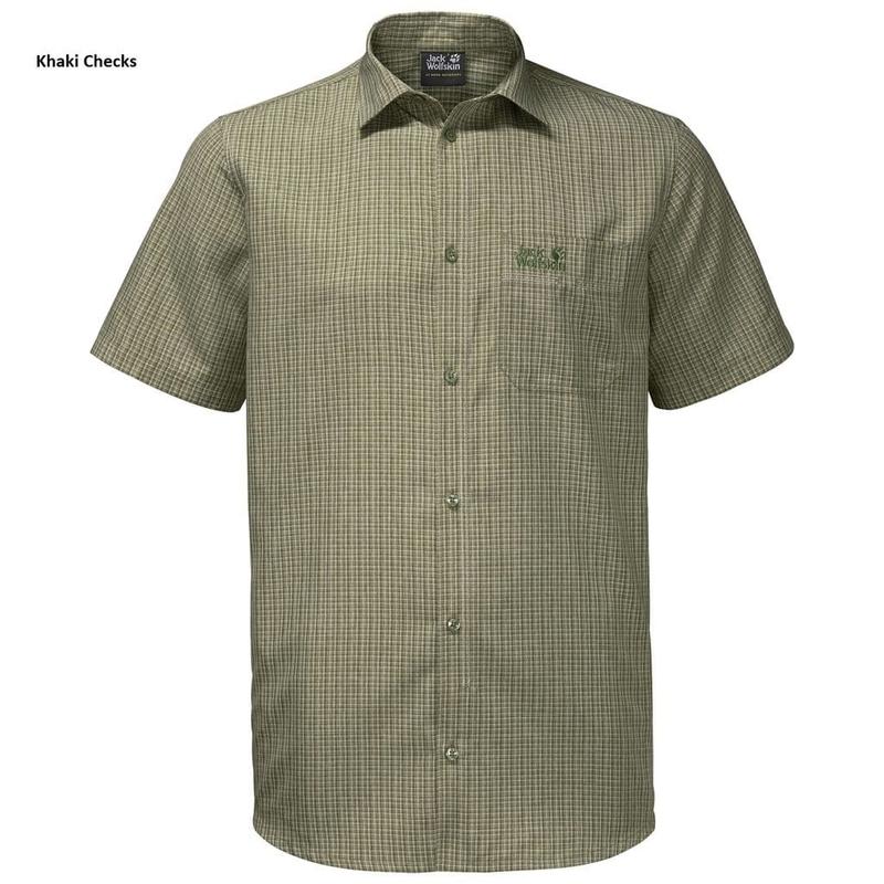 Jack Wolfskin El Dorado Shirt Mens - Khaki Checks-Shirts-Outback Trading