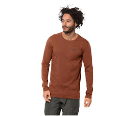 Jack Wolfskin Essential Longsleeve T-Shirt for Men - Copper-Tee Shirts-Outback Trading