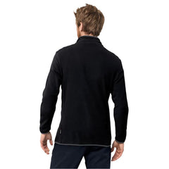 Jack Wolfskin Men's Echo 1/4 Zip Fleece Jumper in Black - Recycled Fleece-Fleeces 1/4 Zip-Outback Trading