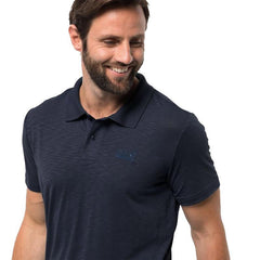 Jack Wolfskin Travel Polo Men's Shirt - Night Blue-Polo Shirts-Outback Trading