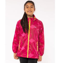 Mini Mac In A Sac Kids Packable Waterproof Jacket - Pink Camo-Packable waterproof-Outback Trading
