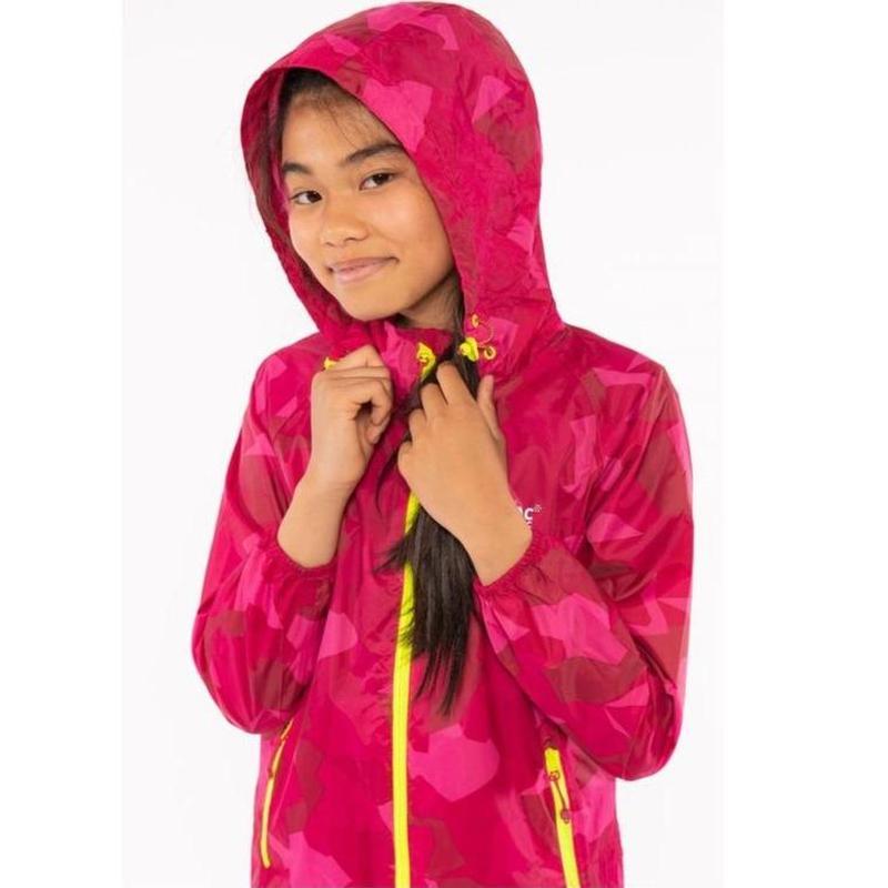 Mini Mac In A Sac Kids Packable Waterproof Jacket - Pink Camo-Packable waterproof-Outback Trading
