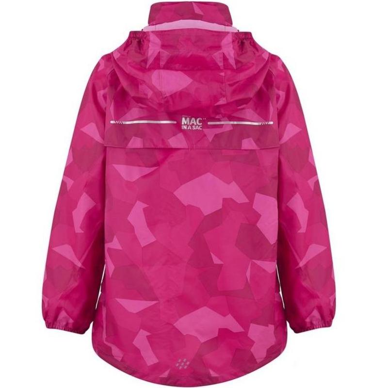 Mini Mac In A Sac Kids Packable Waterproof Jacket - Pink Camo-Packable waterproof-Outback Trading