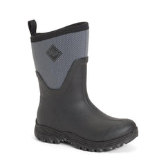 Muck Boots Arctic Sport Mid Short Women's Wellie - Black/Grey-Waterproof Boots & Wellingtons-Outback Trading