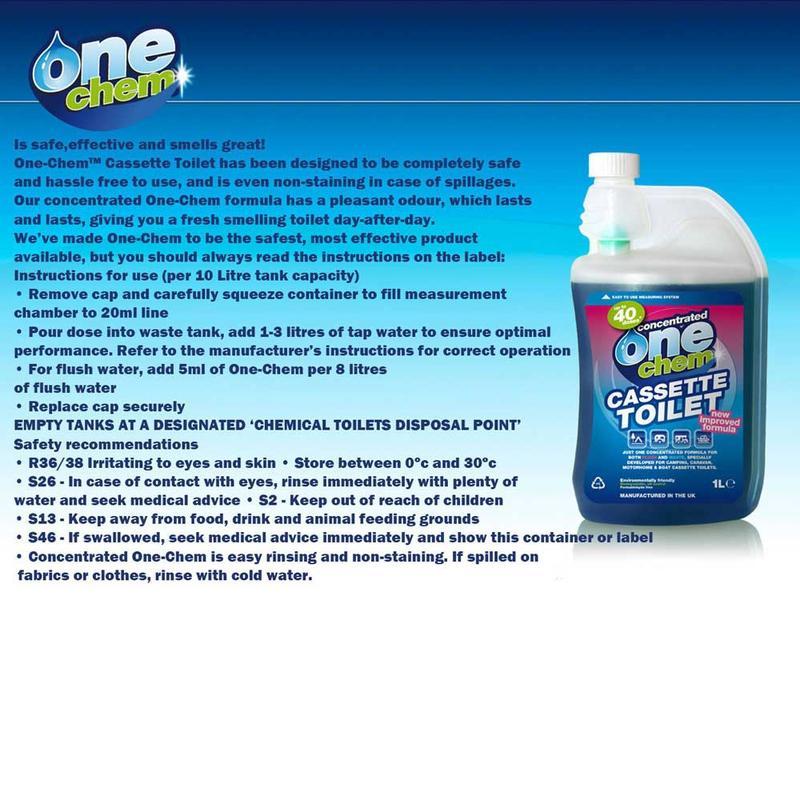 One Chem Cassette 1 Litre Toilet Fluid - 2 in 1 (Flush & Waste)-Camping Accessories-Outback Trading