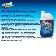 One Chem Cassette 1 Litre Toilet Fluid - 2 in 1 (Flush & Waste)-Camping Accessories-Outback Trading