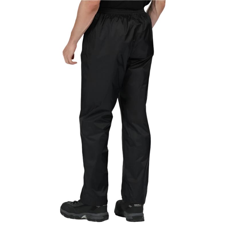 Regatta Mens Pro Packaway waterproof trouser - Black-Waterproof Trousers-Outback Trading