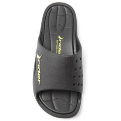 Rider Bay 23 Black Slide Beach Flip Flops for Men-Thongs & Flip Flops-Outback Trading