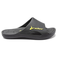 Rider Bay 23 Black Slide Beach Flip Flops for Men-Thongs & Flip Flops-Outback Trading