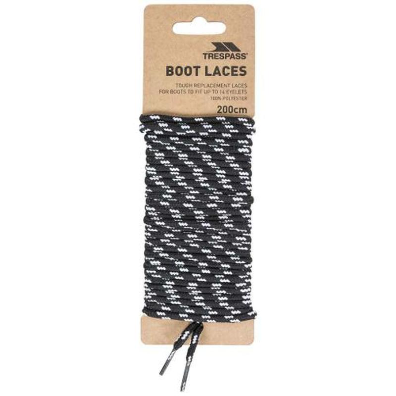 Trespass Round Boot Laces 130cm, 150cm, 200cm - Black-Shoe Laces-Outback Trading