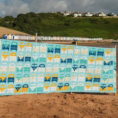 VW Volkswagen Campervan 4 Pole Beach Windbreak - Blue-Tent Accessories-Outback Trading