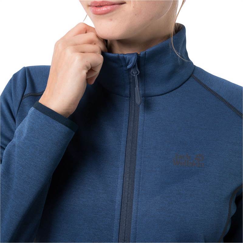 Jack Wolfskin Women's Horizon Full Zip Fleece Jacket - Dark Indigo-Fleece Jackets-Outback Trading