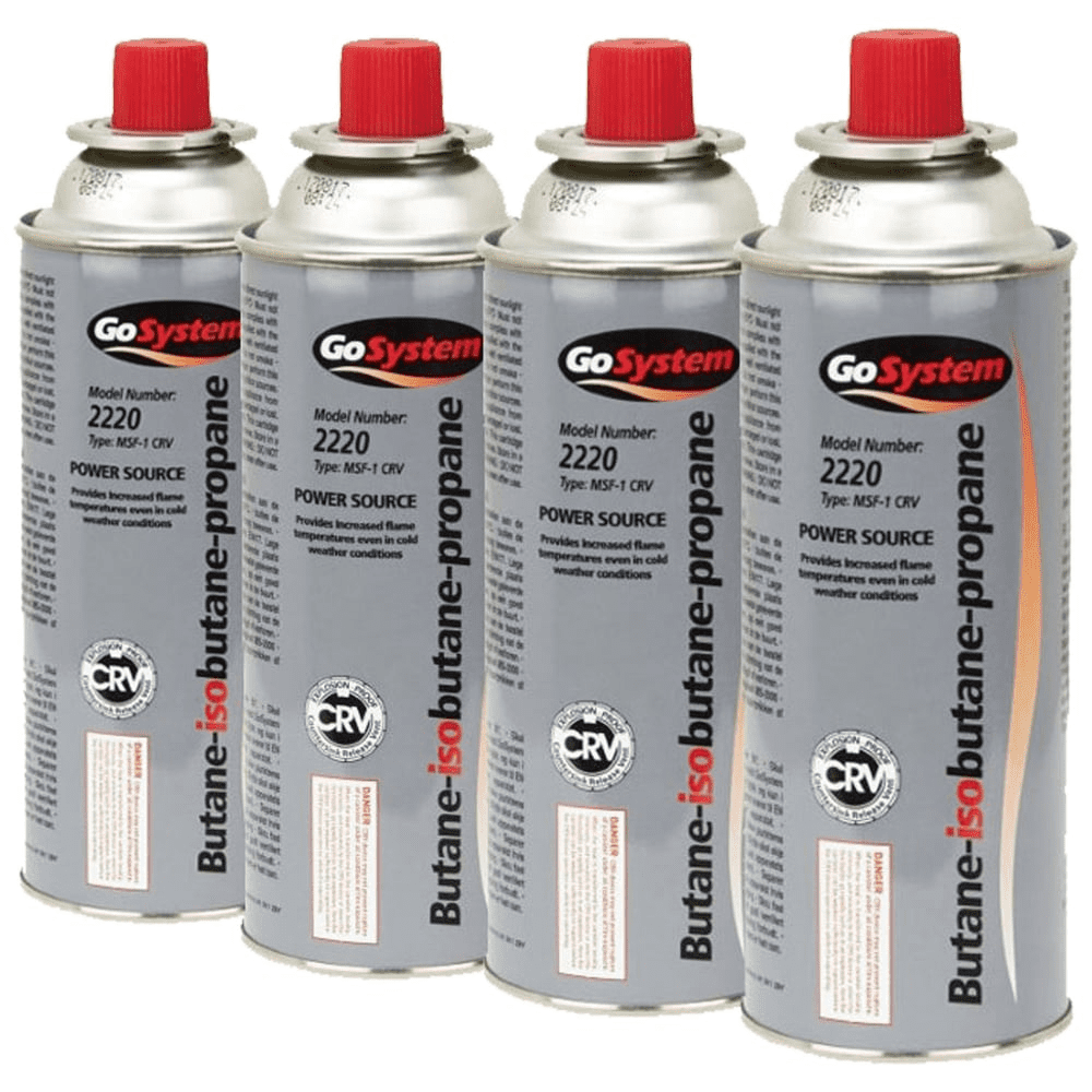Go System 227g Butane/Propane Gas Cartridges 4 Pack