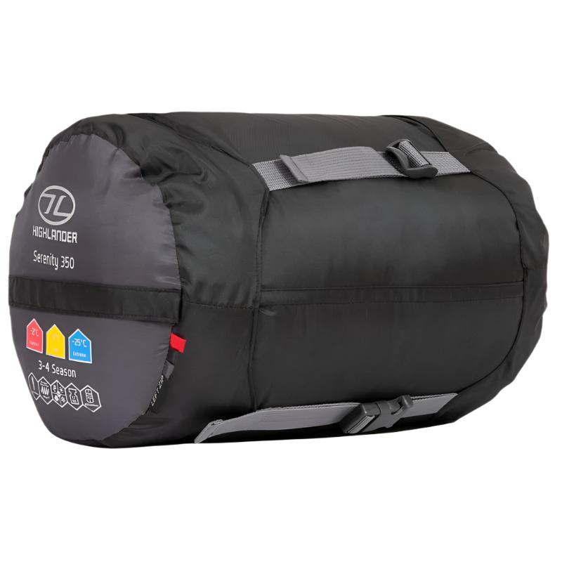 Highlander Serenity 350 Single Sleeping Bag - Charcoal-Sleeping Bags-Outback Trading
